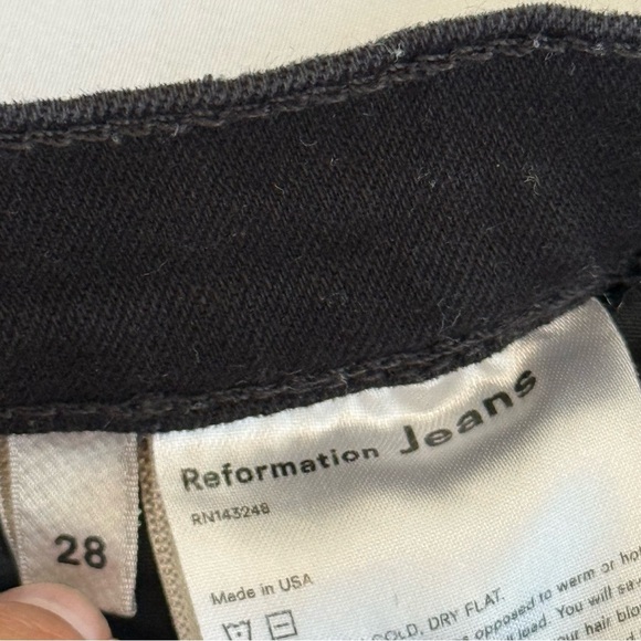 Reformation Black Slim Straight Jeans Women’s 28 Black High Rise - Picture 9 of 11